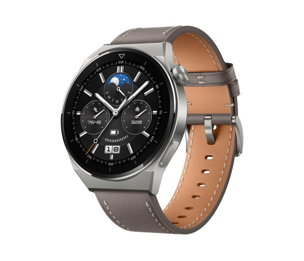 Huawei Watch GT 3 Pro Classic 46mm srebrno-brązowy - 1041179 - zdjęcie